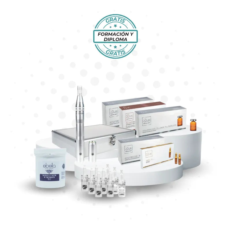 Kit de Dermapen de acero inoxidable RS con puntas y viales