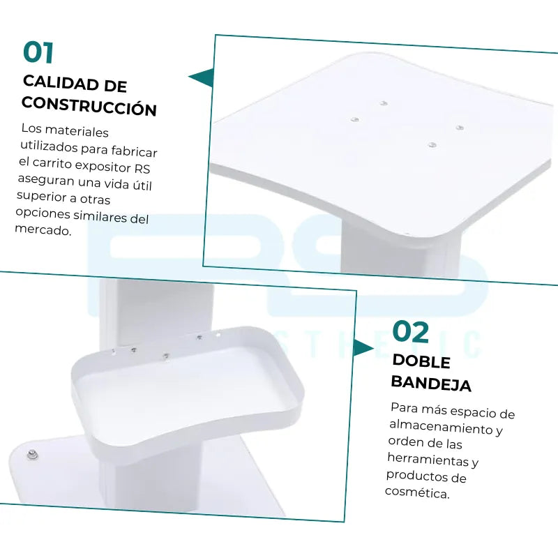 Carrito expositor blanco