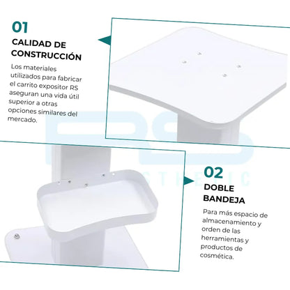 Carrito expositor blanco