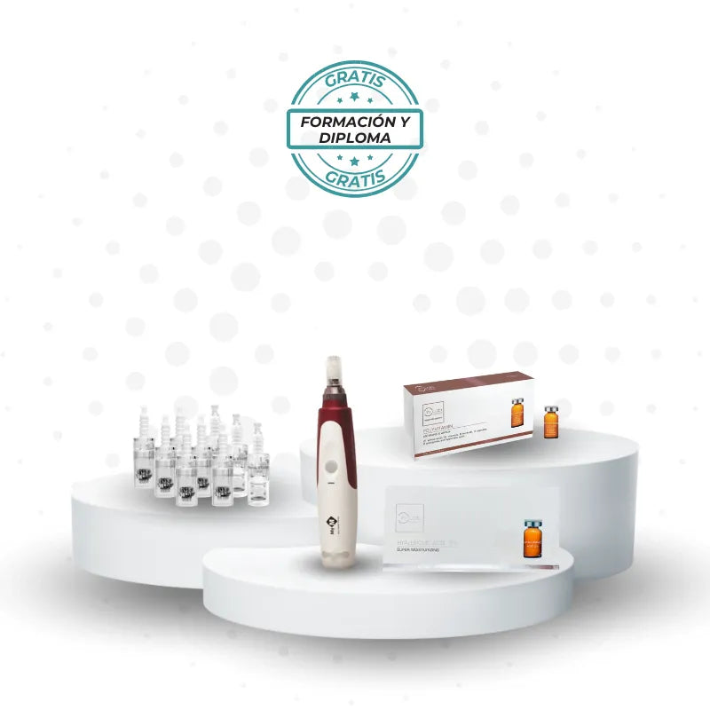Kit de Dermapen de plástico RS con puntas y viales