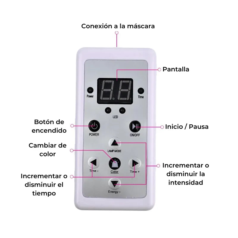 Máscara LED 7 Colores